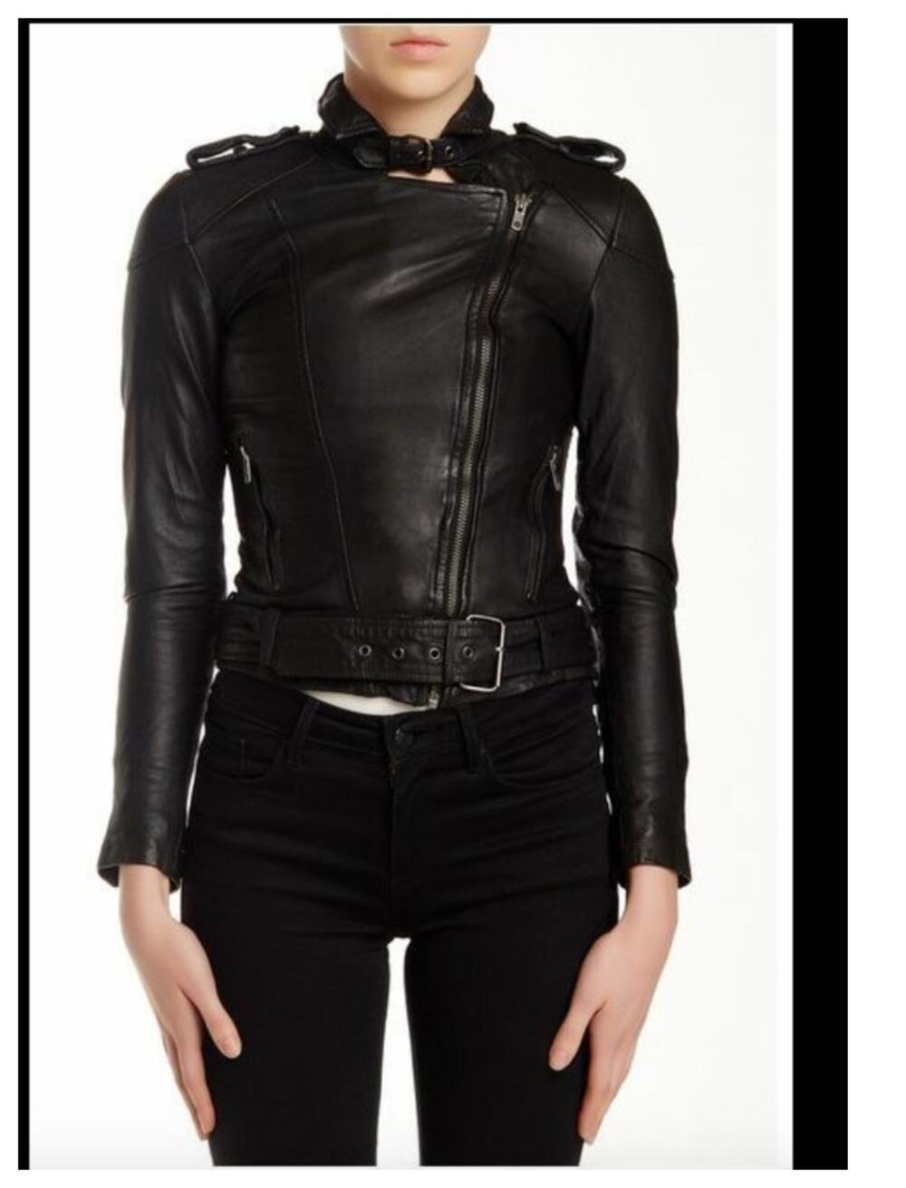 Muubaa Women's Asha Leather Biker Jacket Size US/6